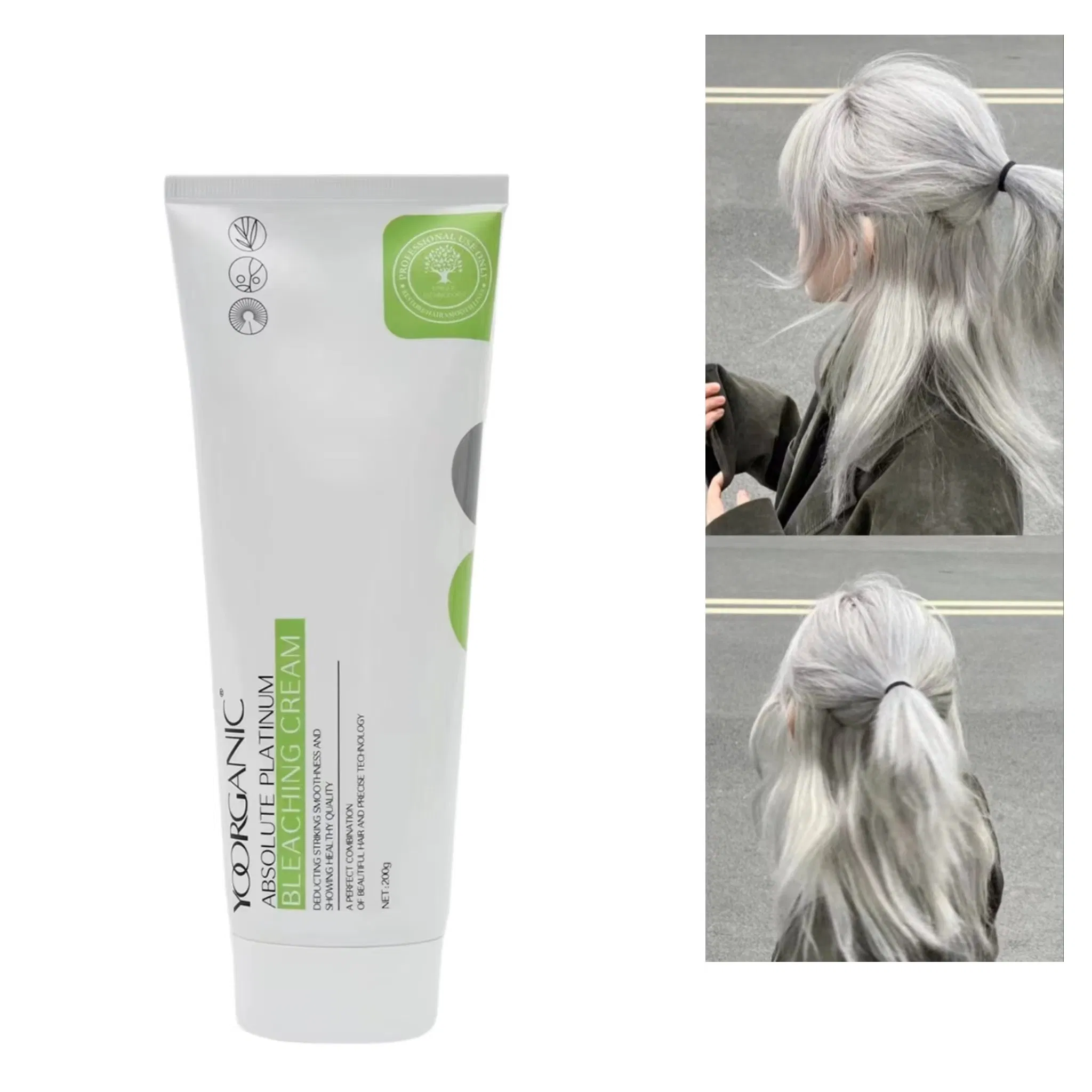Yooranic Private Label Lightening Cream Hair Dye Professional Hair No Yellow Bleaching Cream