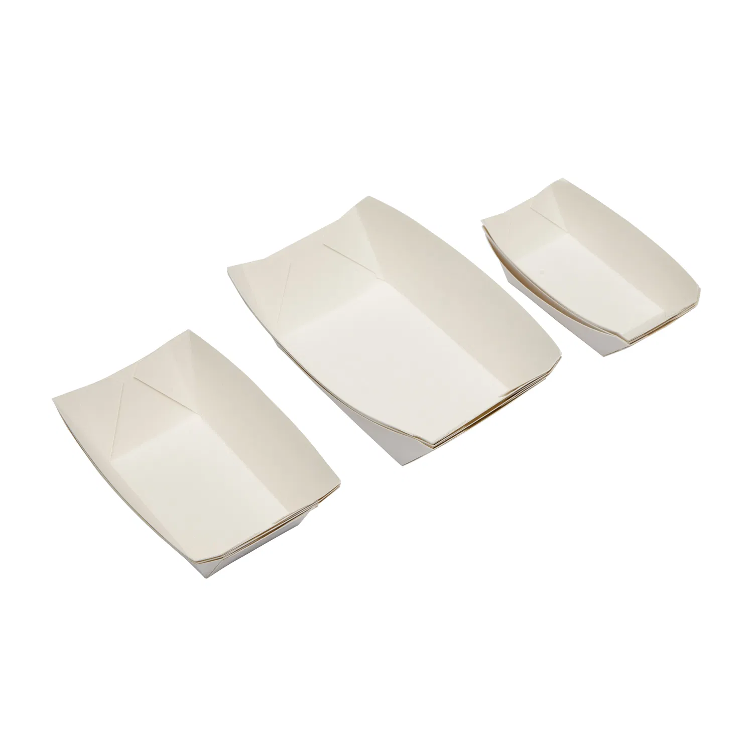 Disposable Kraft Paper Food Trays Mini Recyclable Eco Take-out Boat Tray