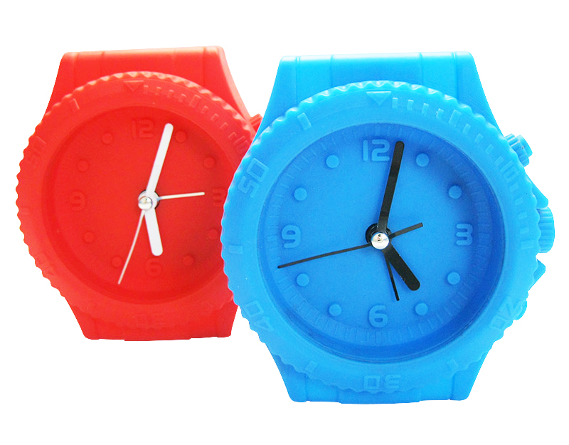 Promotional Kids Creative Teapot Shape Logo Printed Silicone Desk Clocks