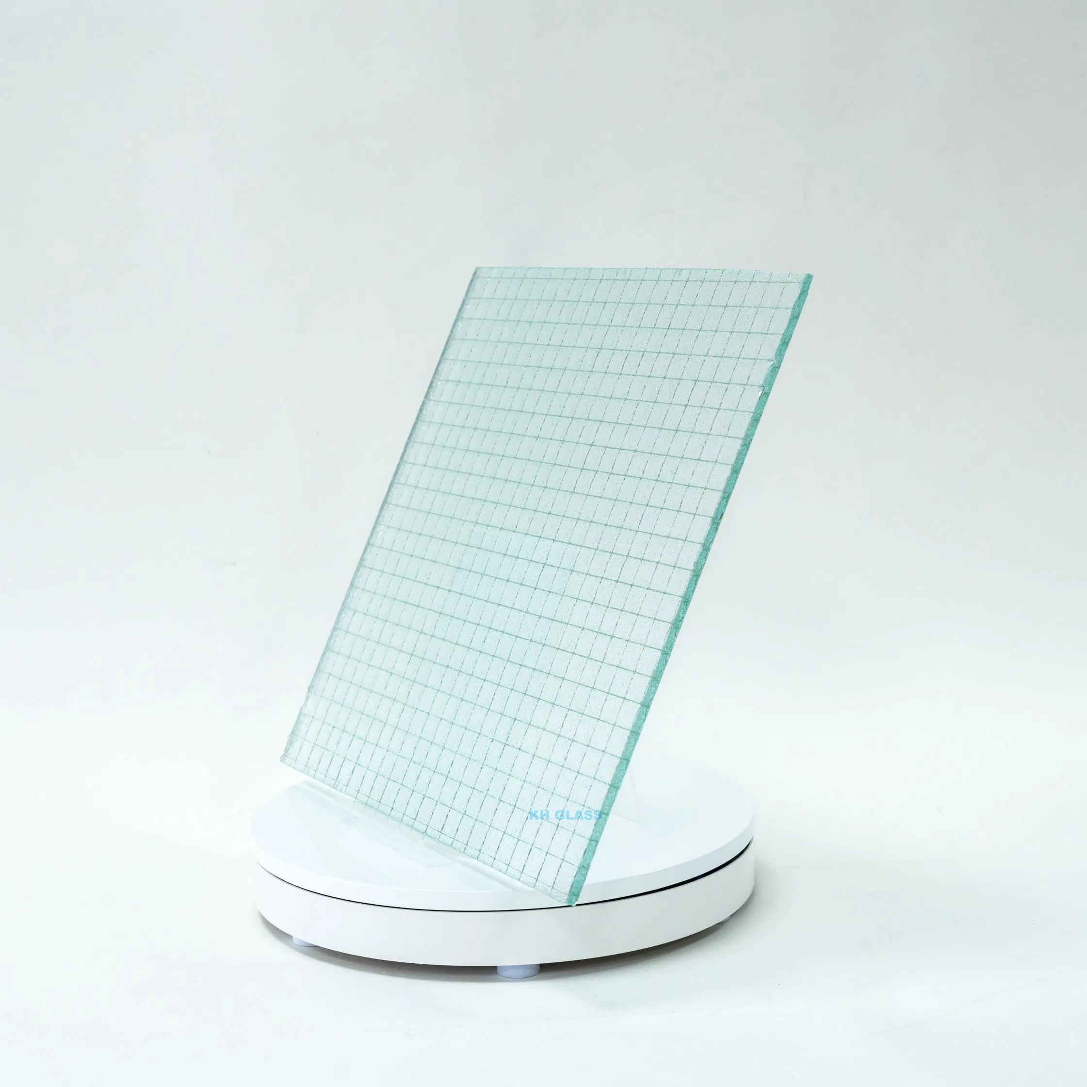 6mm 6.5mm 6.8mm Durable Fireproof Clear Acid Nashiji Wired Glass for Building