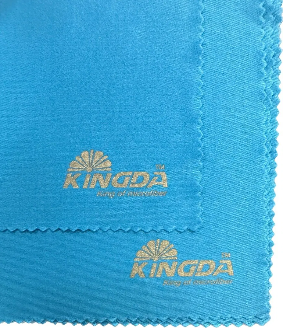 Straight or Zig-Zag Microfiber Lens Cleaning Cloth Customized Gold Logo