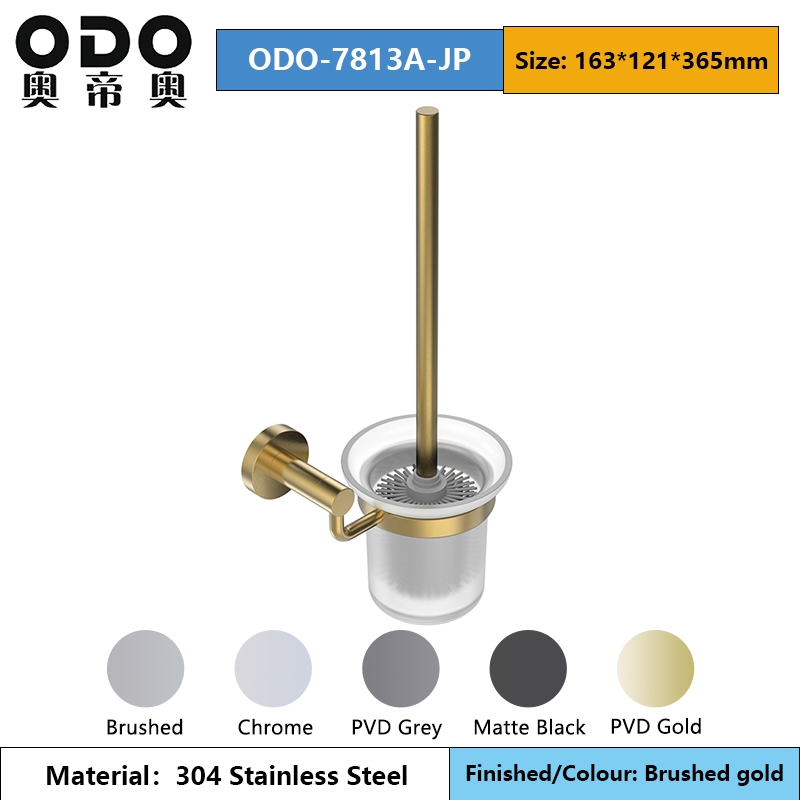 Современный ёршик для унитаза PVD Gold со стальным держателем