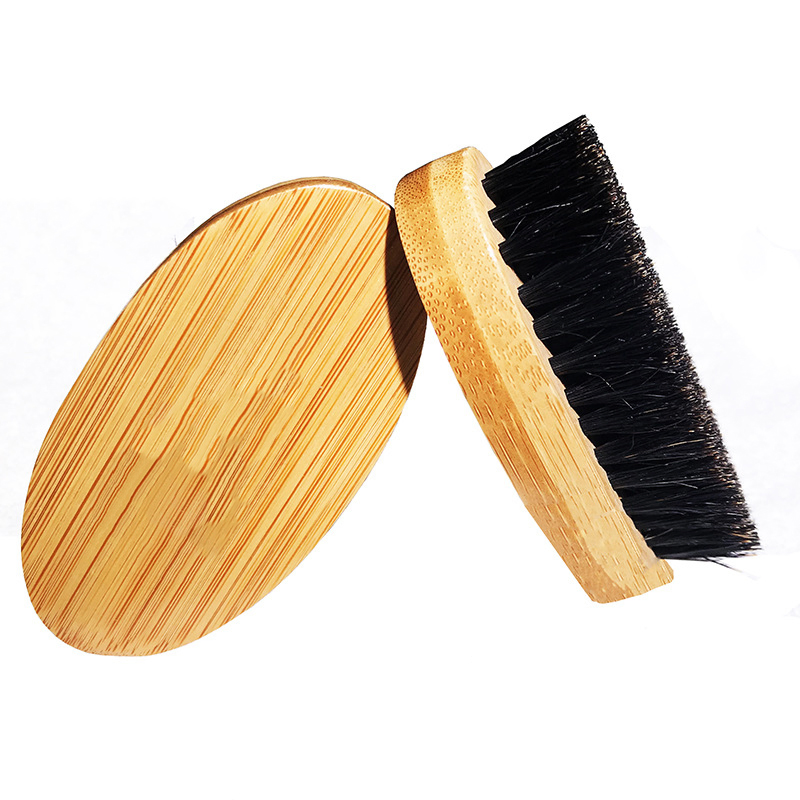 Natural Boar Bristle Beard Brush for Men Professional Wooden Handle Beard and Mustache Grooming Brush
