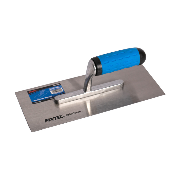 Fixtec Carbon Steel Plastering Trowel with Soft Grip Plastic Handle
