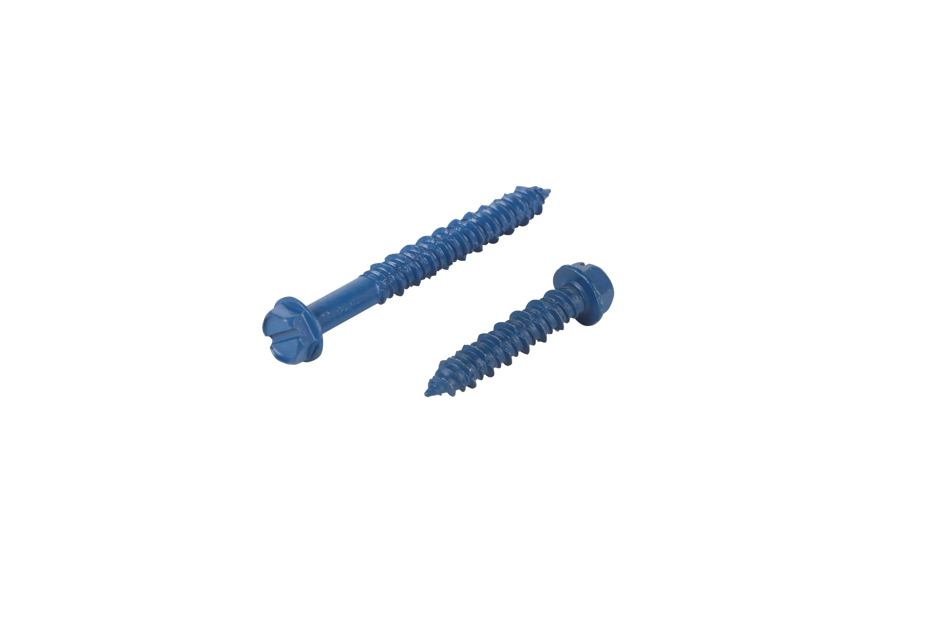 3/16"X1-3/4 etc. Concrete Screw Anchor, Blue Flat Head, for Anchoring to Masonry, Block, Brick, or Stucco