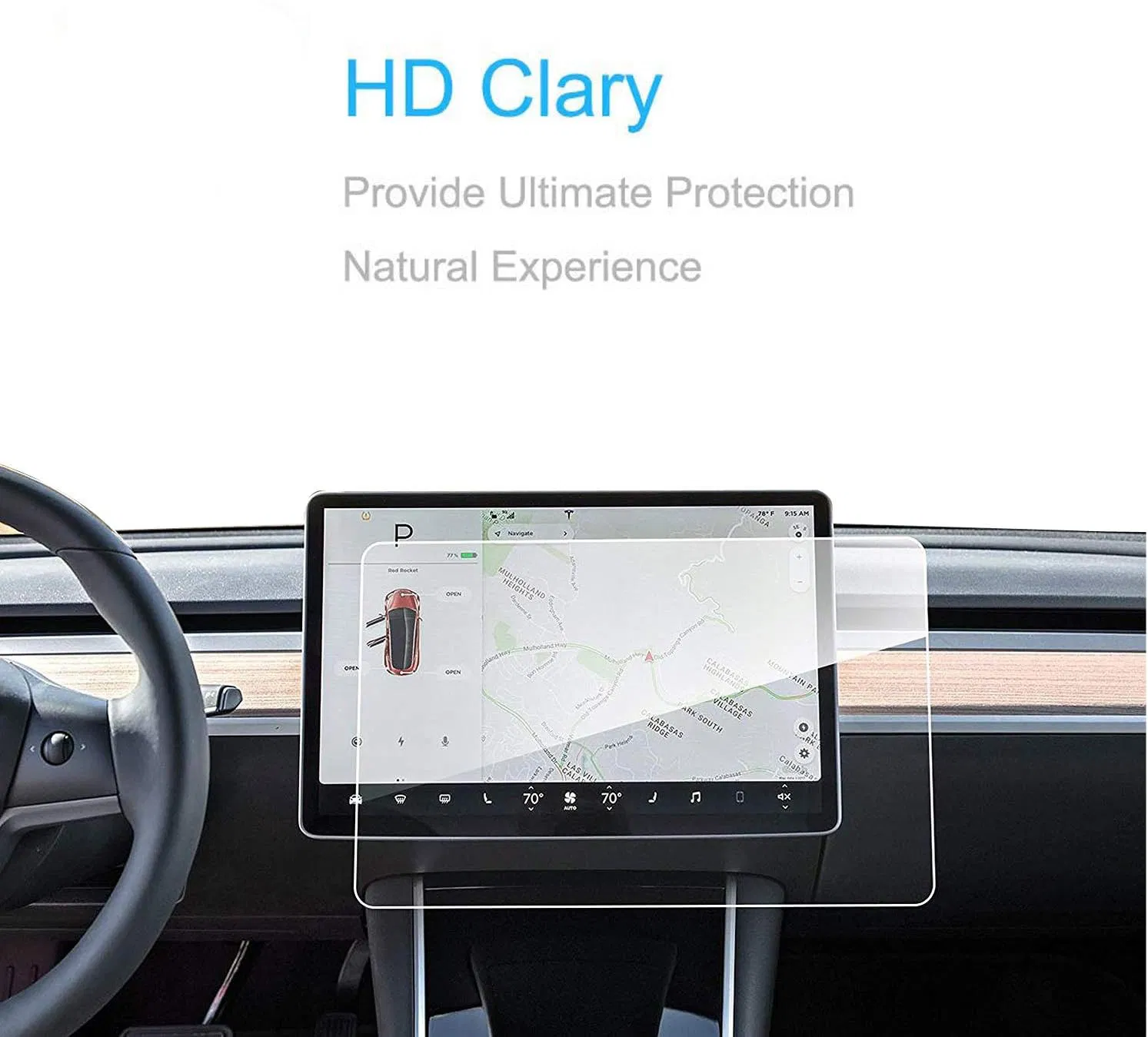Защитное стекло Tesla Model 3/Y 15" антиблик, 9H