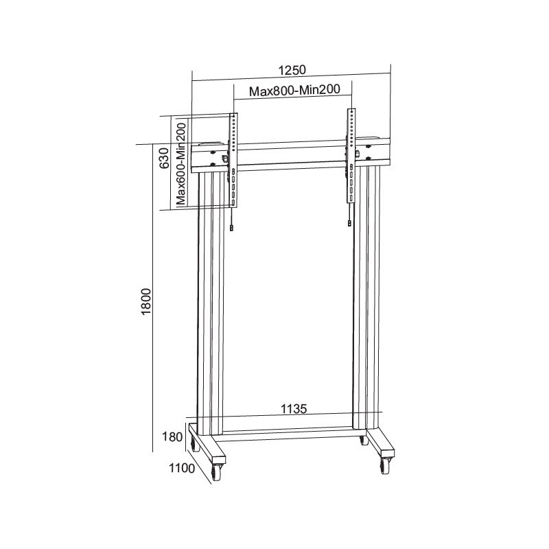 Мобильная стойка для ТВ на колесах 50-110 дюймов