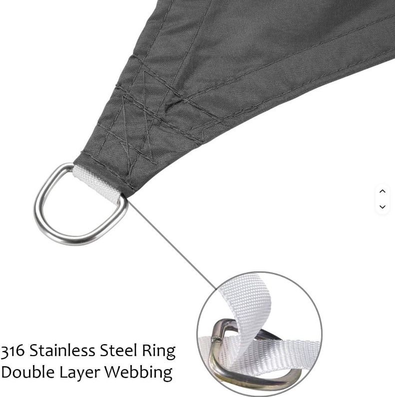 Rectangular Waterproof Sun Shade Sail, Polyester Fabric with 98% UV Protection