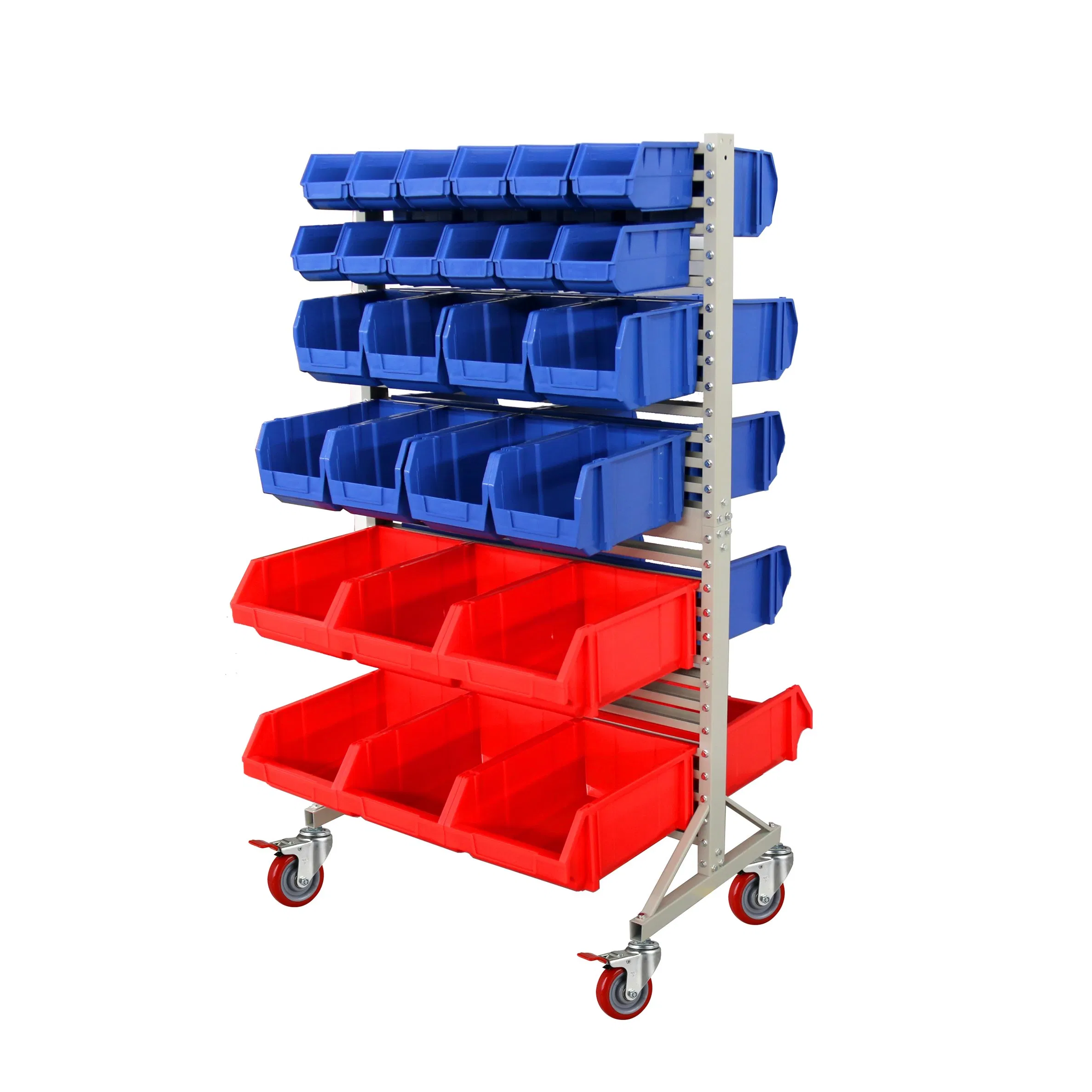 EU Standard Angle Steel Metal Warehouse Rack with Rails