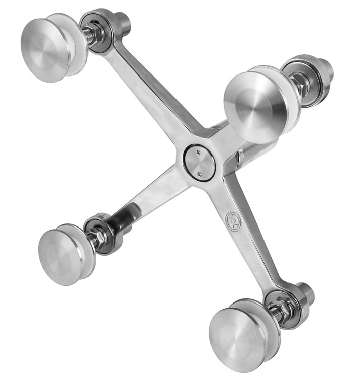3 Arms Stainless Steel 304/316 Satin or Mirror Treatment Glass Curtain Wall Spider Fitting