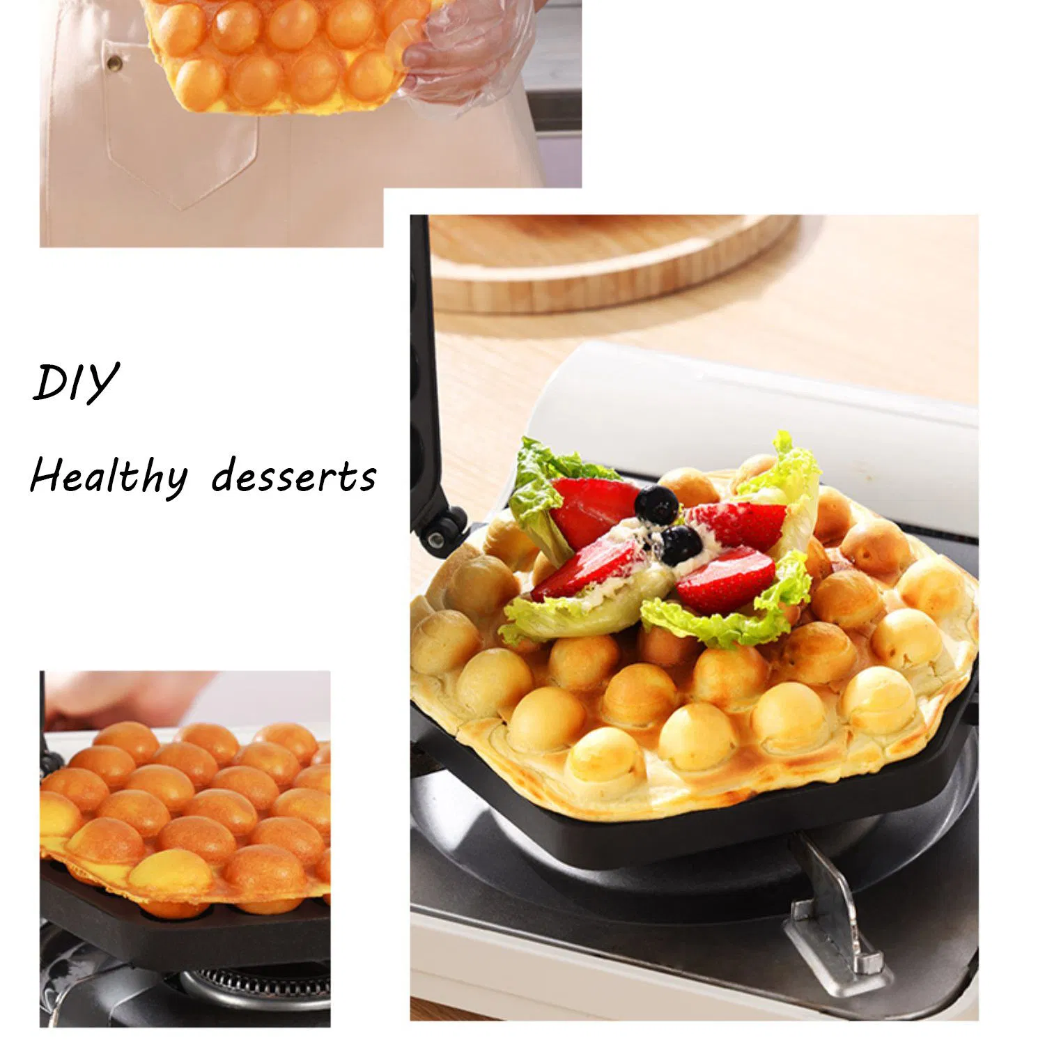New Non-Stick Dly Eggettes Pan Cast Iron Waffle Mold Plate Using for Kitchen