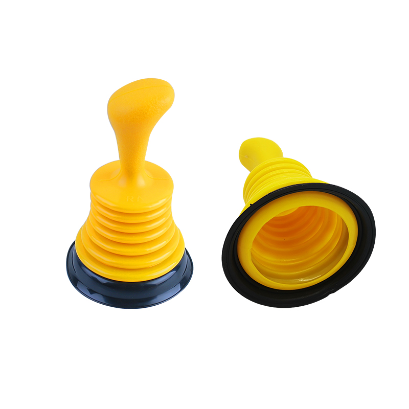 Yellow Durable Plastic Toilet Plunger: Comes with Sturdy Handle