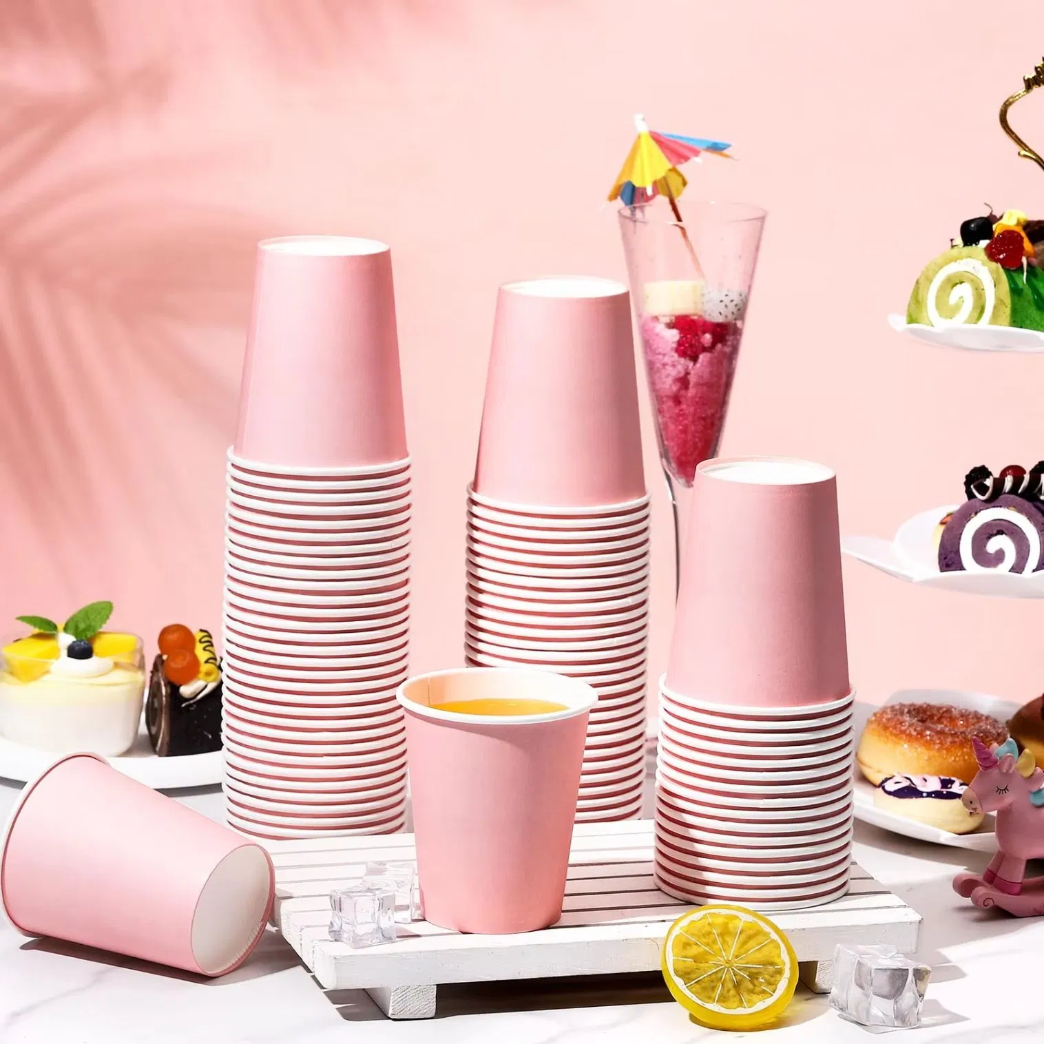 Ice-Cream Paper Cup PE Single Walls Packaging Ice-Cream Cup Containers with Lid.