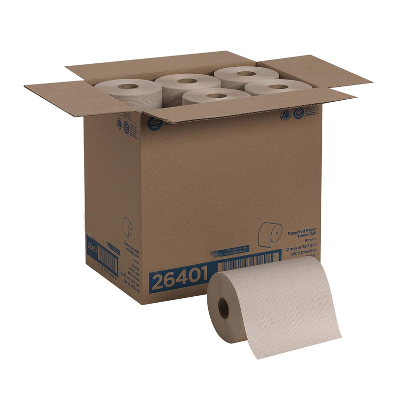 Kitchen Jumbo Roll 1ply 45GSM Unbleached Kraft Recycled Pulp Paper Towel Roll