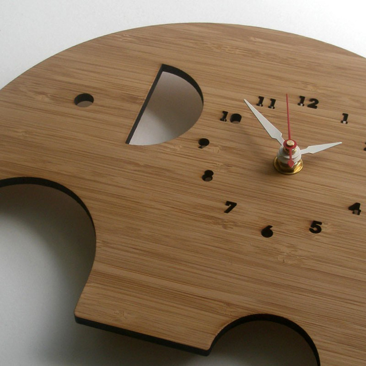 14 Inch Minimalist Creative Designer Bamboo Home Decor Wall Clock Wooden