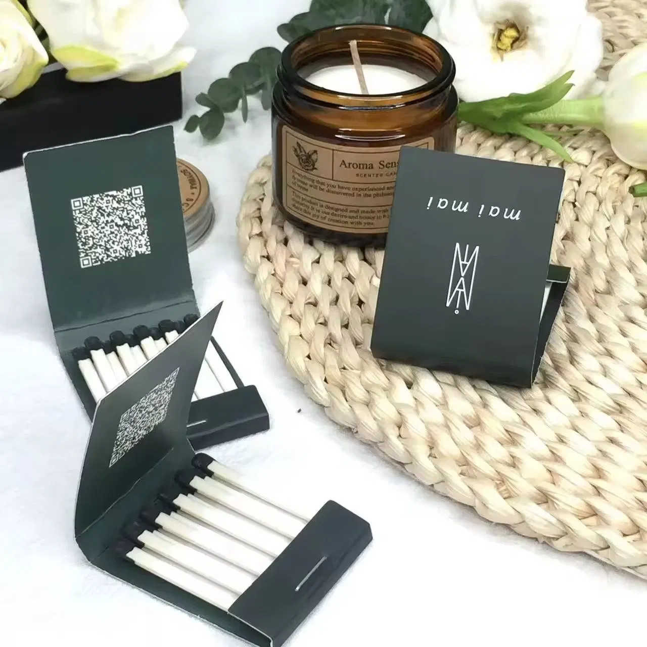 Ins Style of Luxury Lower MOQ Home Decor Matchbook Custom Personalized Decorative Safety Bulk Holder Book Match