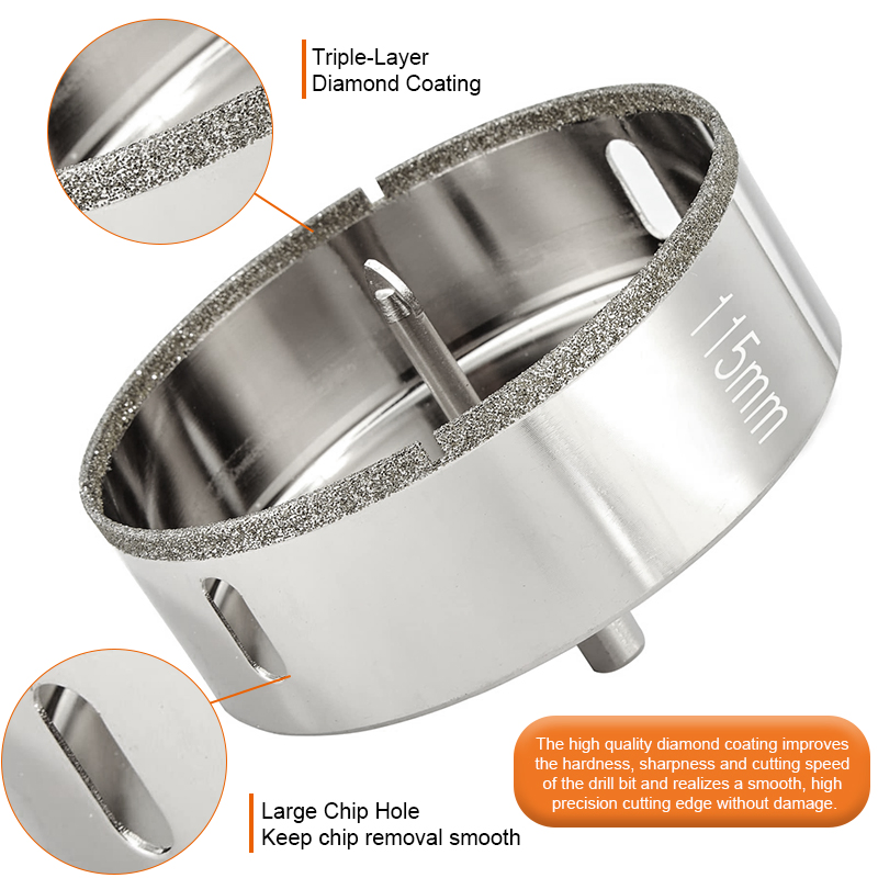 Factory Price Jade Tile Hole Saw Kit Electroplated Diamond Tipped Core Drill Bit for Ceramic, Glass, Porcelain, Marble