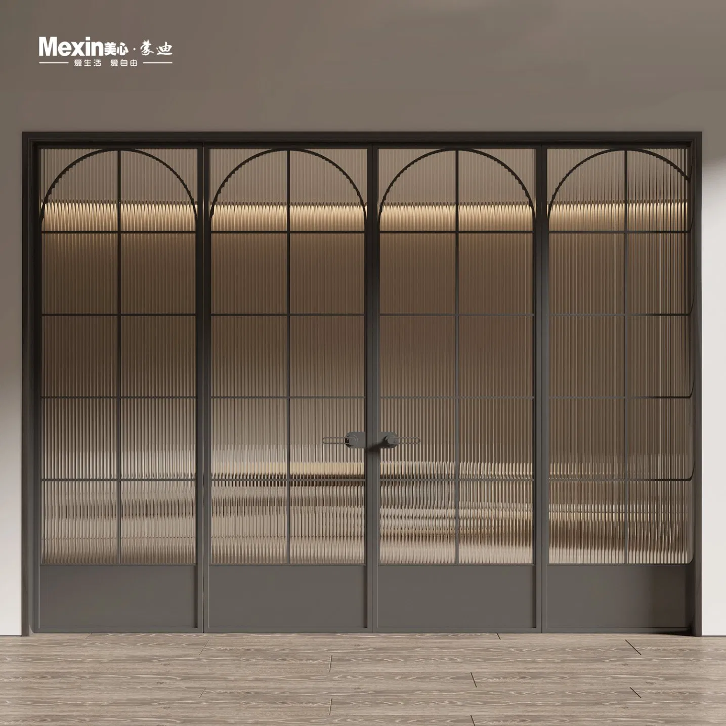 Mexin China Manufacturers Customizable Aluminum Kitchen Sliding Interior Security Glass Door Built-in Insect Screen for Apartment Balcony