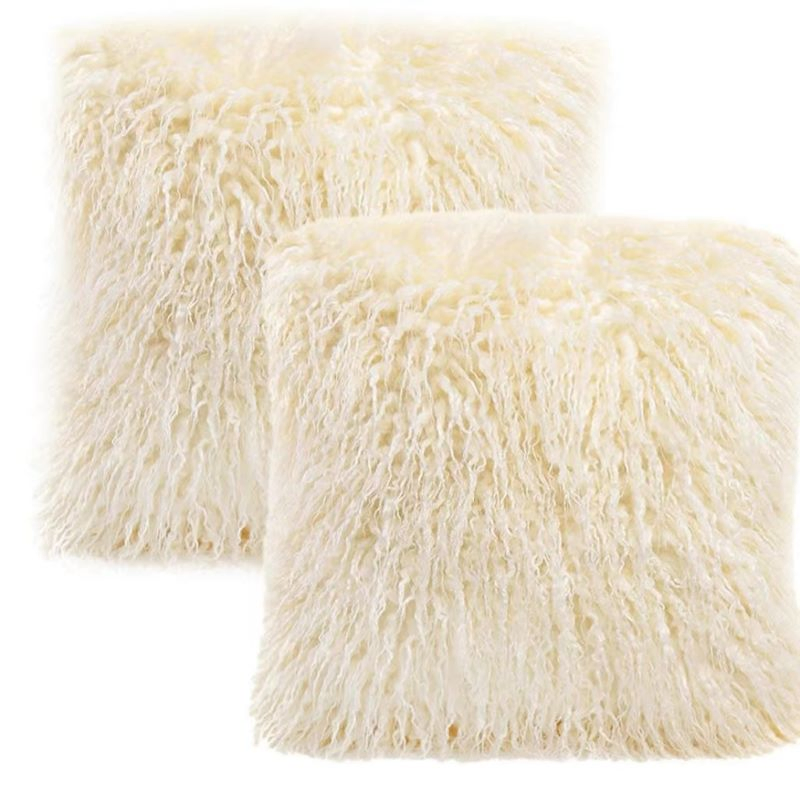 Fake Fur Cushion of Baby Pillow Seat Sofa Cover Travel Pillowcase