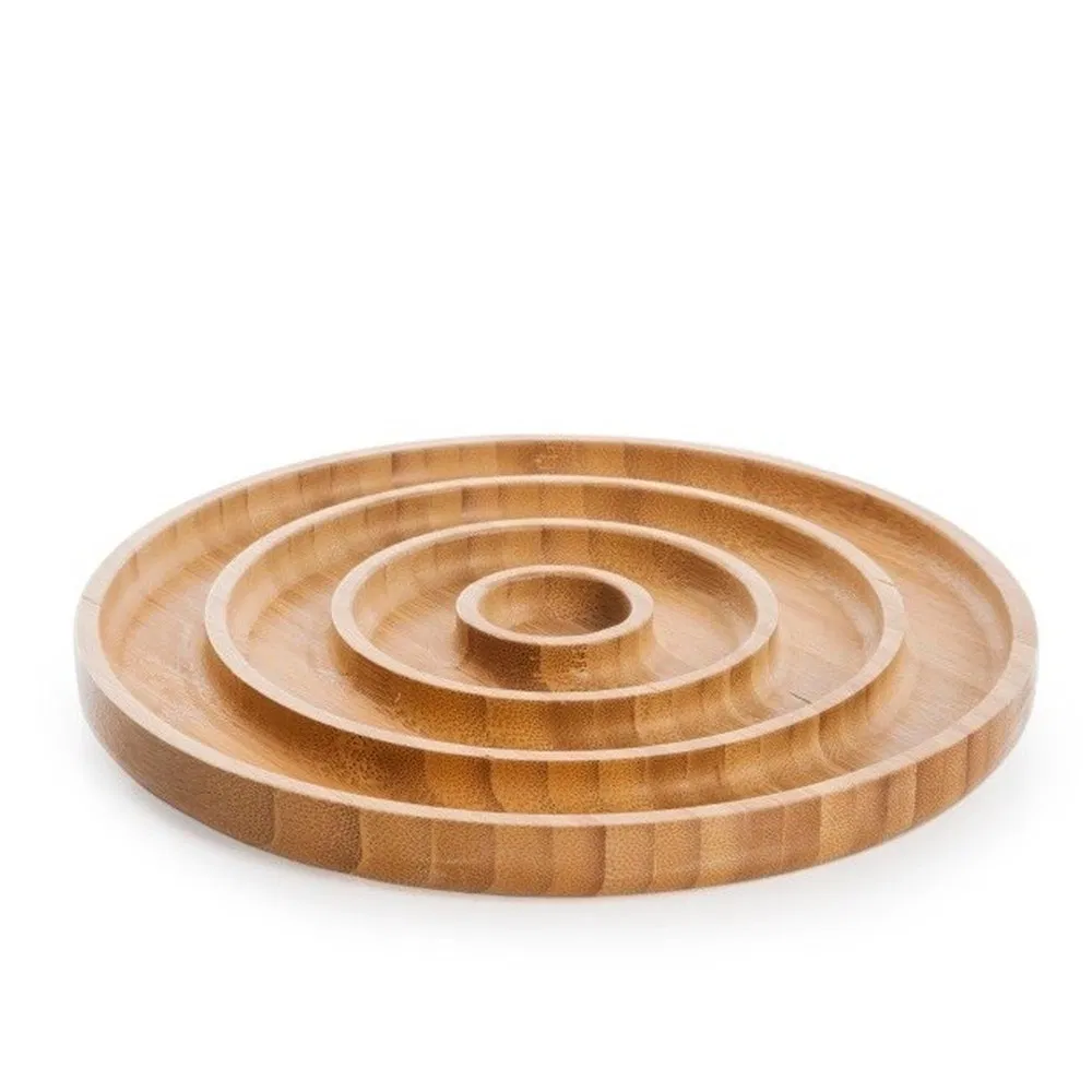 Hot Sale Customized Unique Heart Shape Bamboo Serving Tray Plate