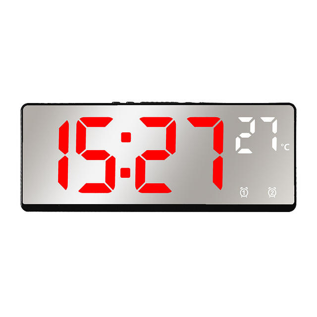 Dual Alarm Snooze Desktop Table Clock Night Mode 12/24h LED Clock