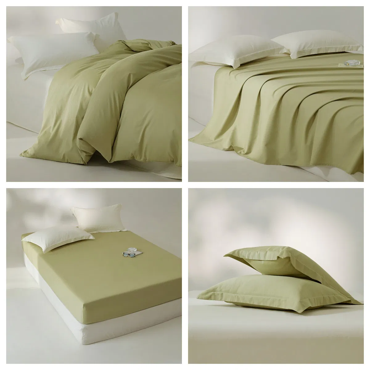 Wholesale Home Textile 100% Cotton Bedsheet Bedding Sets Solid Bed Sheet