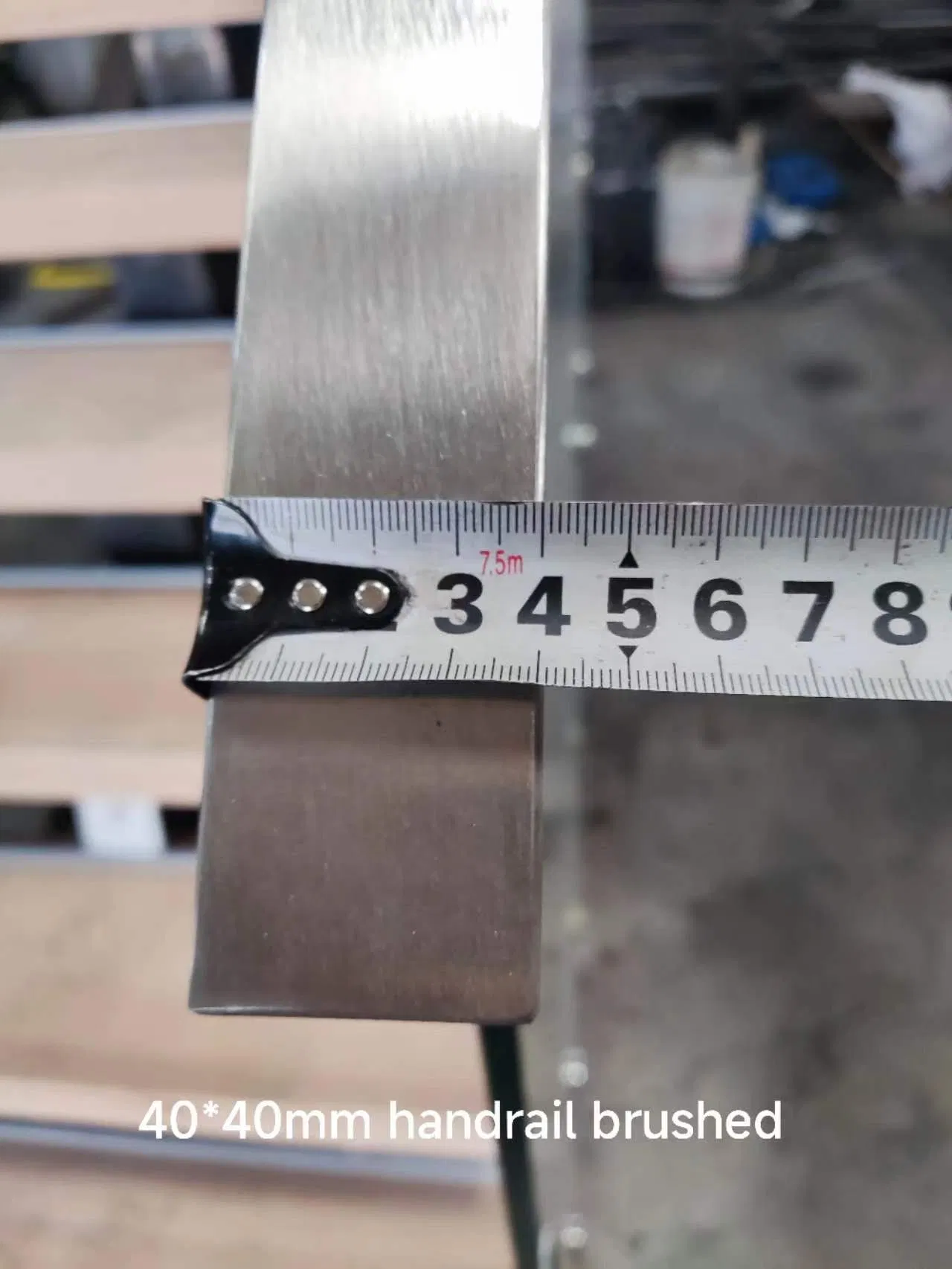 Interior Stainless Steel Straight Stairs with Wood Tread and Glass Railing