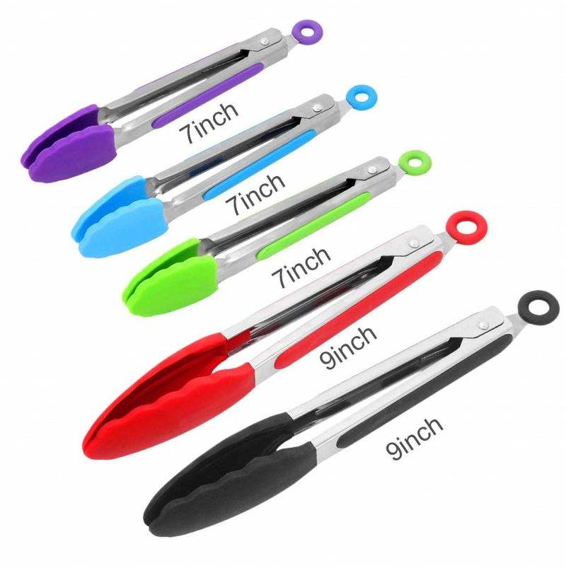 Kitchenware Heat Resistant Kitchen Meat Tongs Silicone Cooking Food Tongs