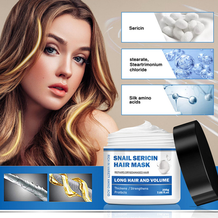 All Natural Snail Sericin Hair Mask for Repair Dry & Damaged Hair