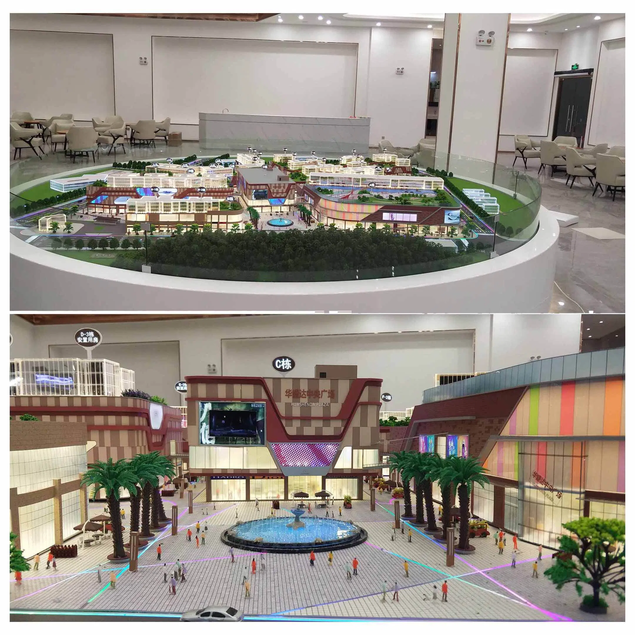 3D High-Quality Commercial Square Building Scale Sand Table Model