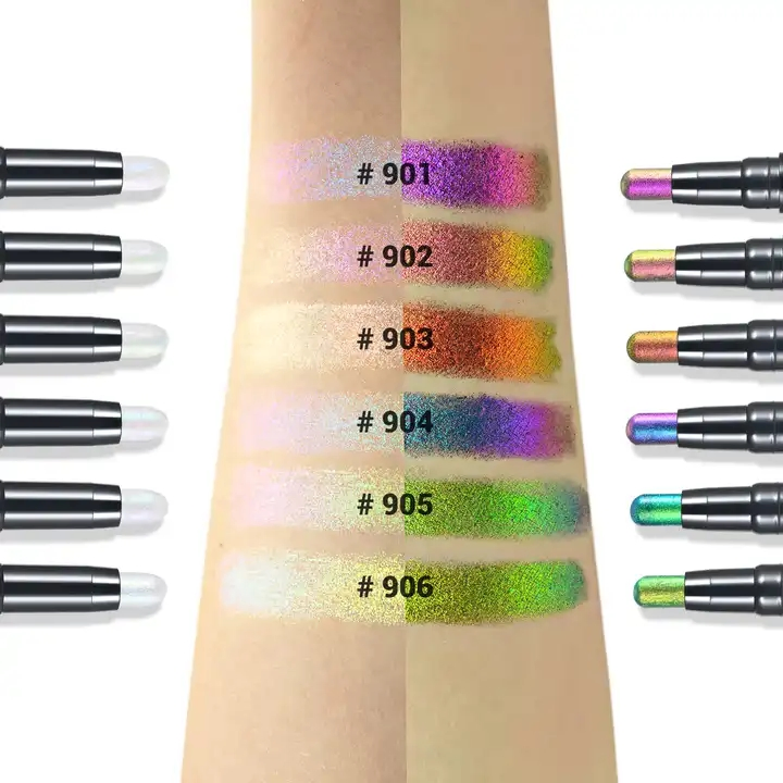 Hot Selling 2 in 1 Eyeshadow Stick Glitter Multichrome Highlighter Eye Shadow Stick Private Label Waterproof Eye Makeup