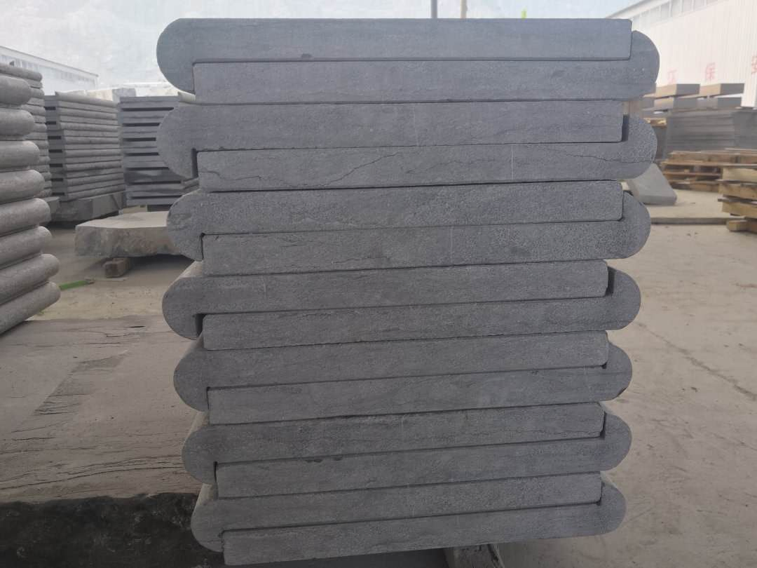 Garden Paver Natural Stone Black Grey Basalt / Lava Stone