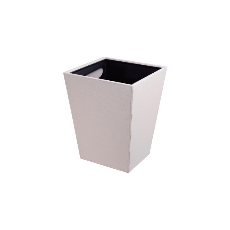 Retangular Shaped Hotel Room Leather Cover Waste Bin