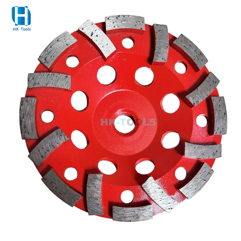 4-9 Inch Sintered Segment Diamond Cup Grinding Wheel for Granite Concrete Stone Floor Polishing