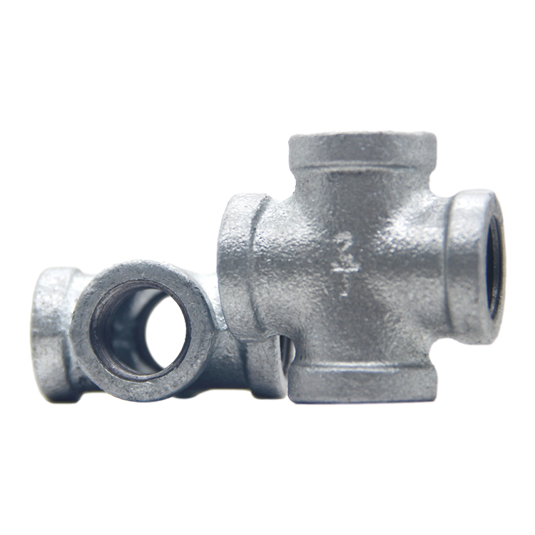 Galvanized Crosses Equal Female 90 Degree Gi Malleable Iron Pipe Fittings in Beaded or Banded Use for Water Gas Oil Supply