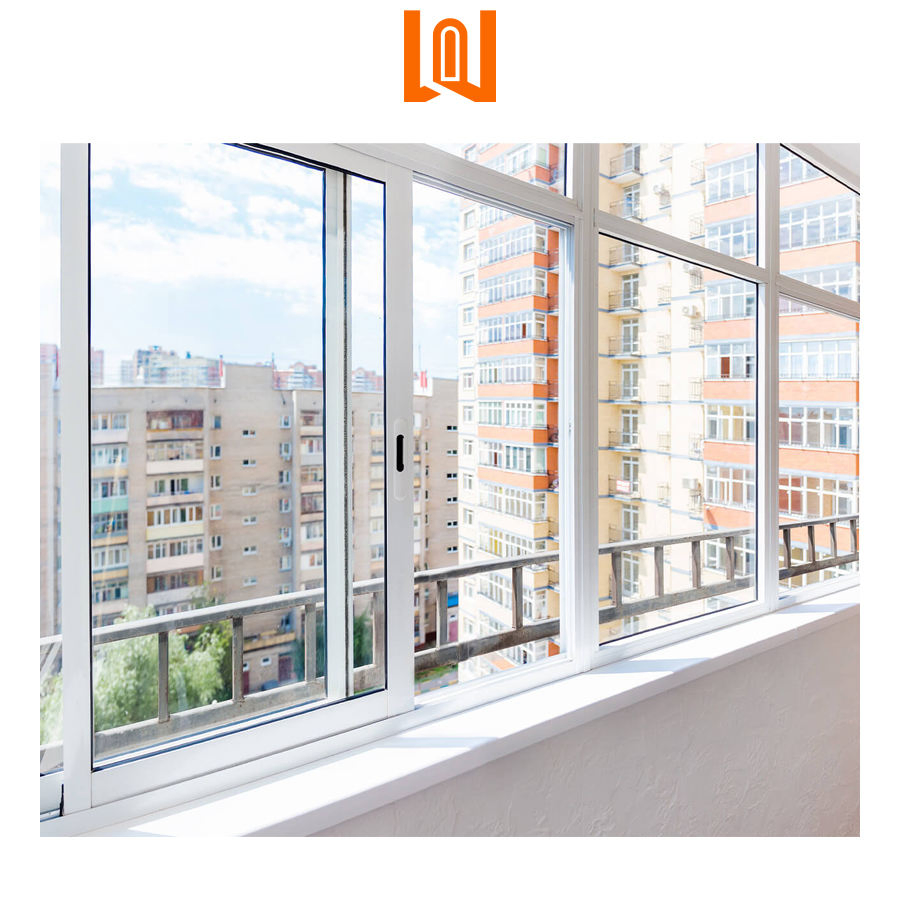 Wanjia Outside Plastic Sliding Glass Window Horizontal Sliding Balcony Window