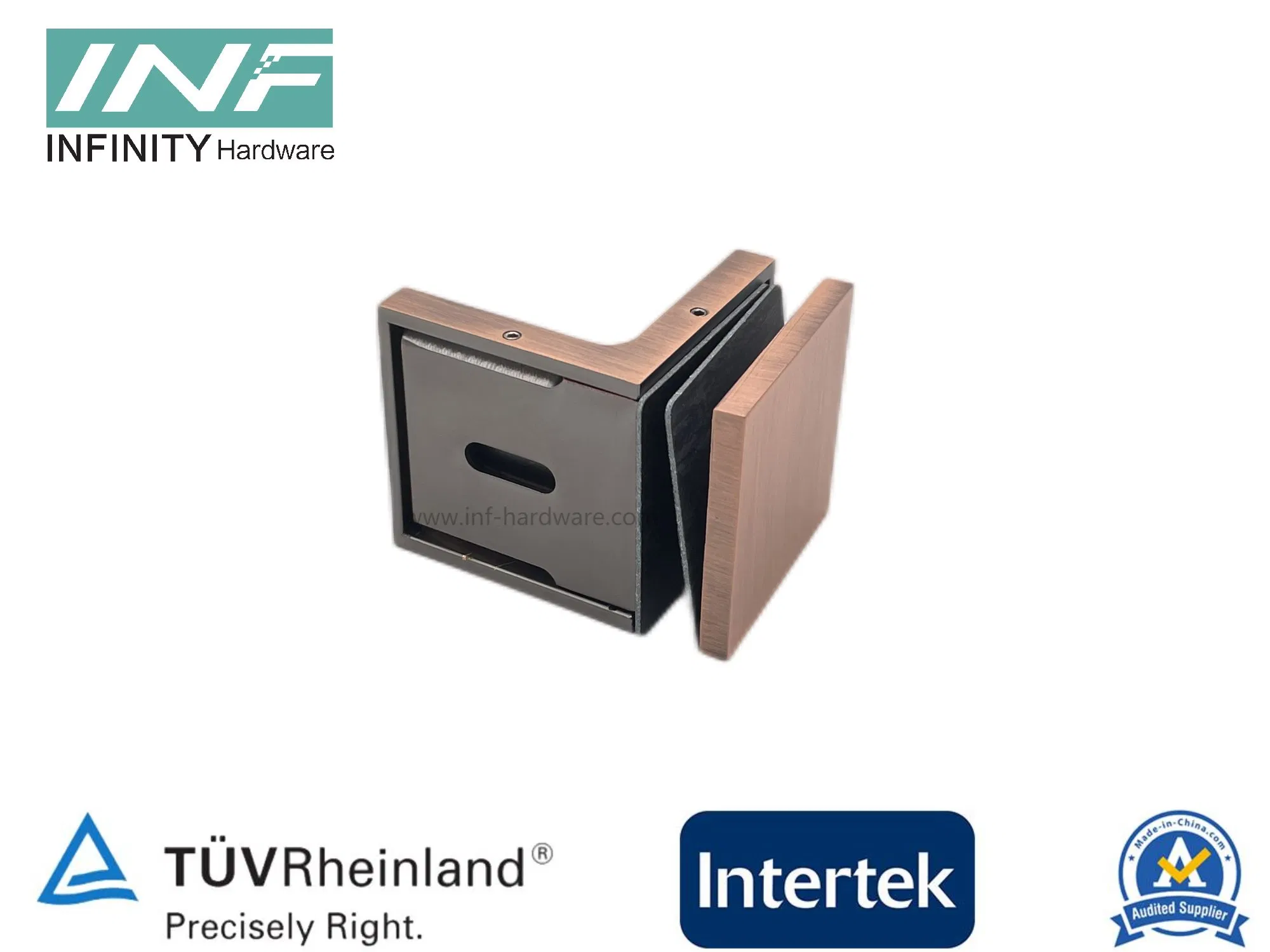 Brass Hardware Glass to Wall Square Glass Clamp Cover Antique Brass Finished Bathroom Accessories