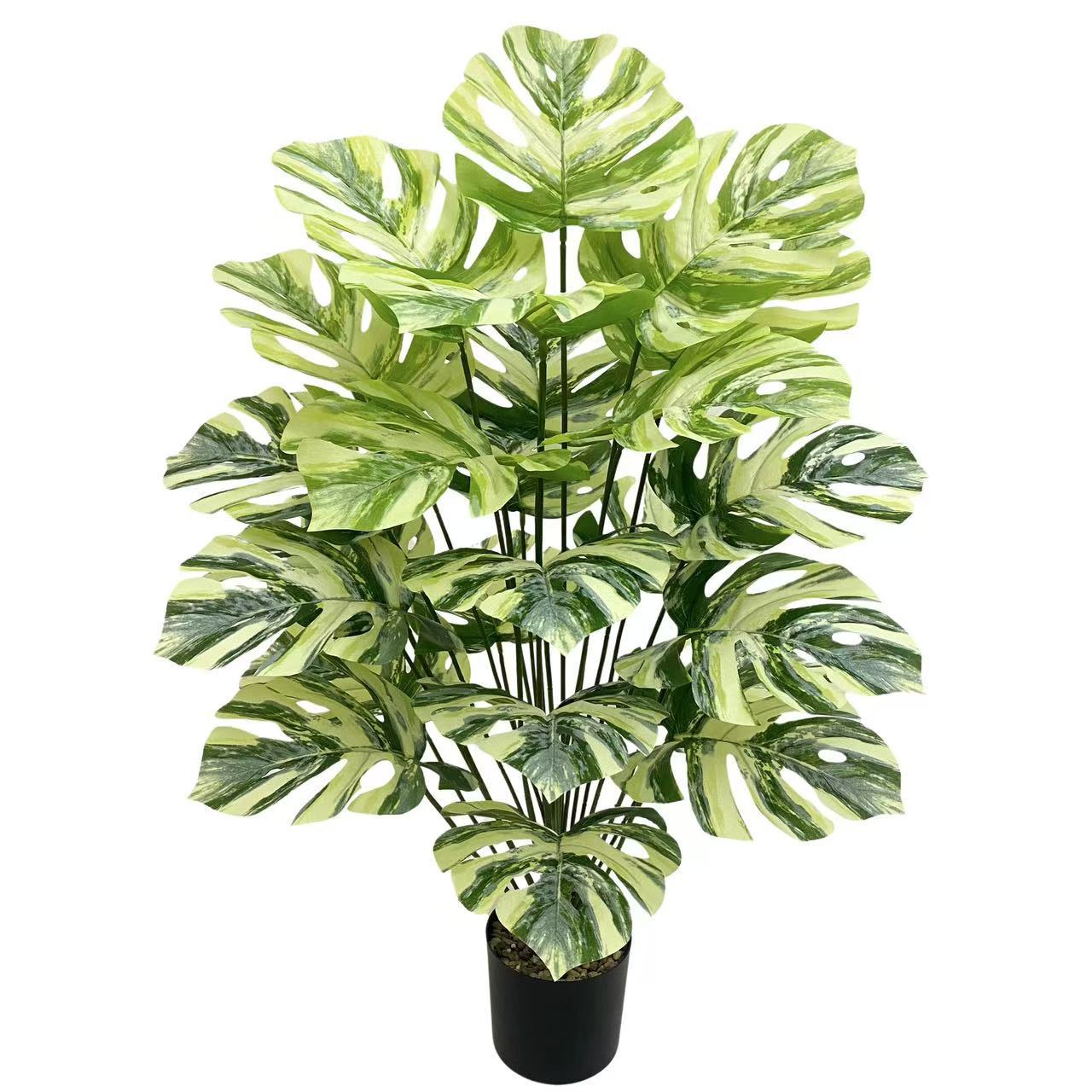 Монстера искусственная большая 24 листа пластик