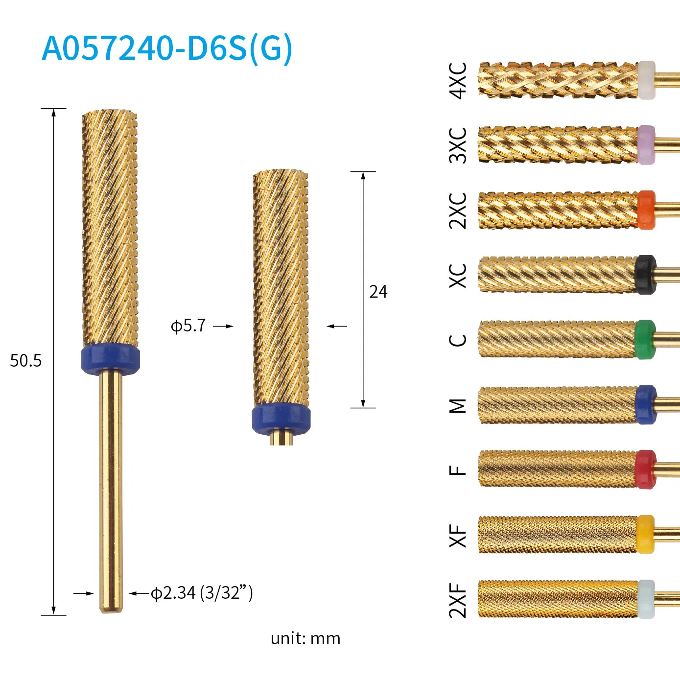 Two Way Super Barrel Extended Use Gold Coating Carbide Nail Drill Bit