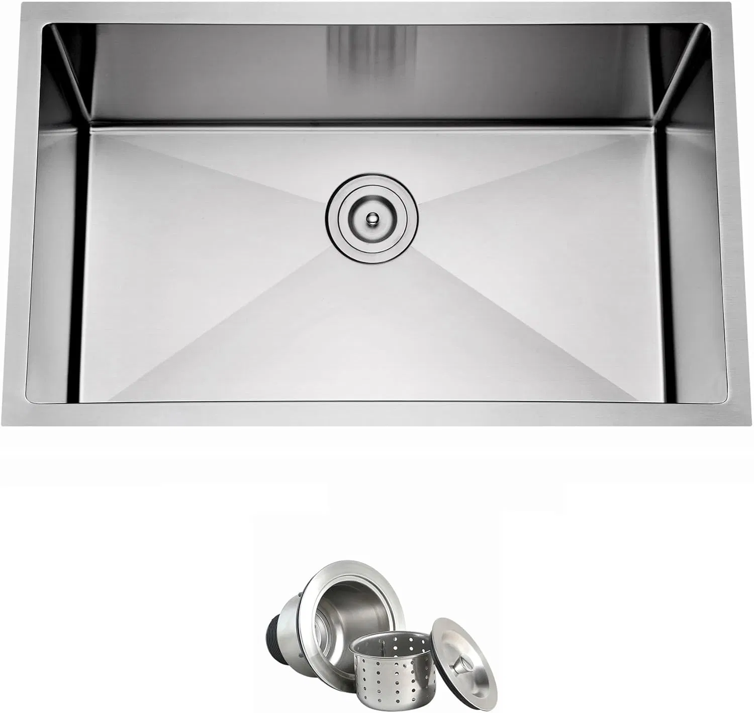 Custom Handmade Kitchen Sink Single Big Bowl 304 Stainless Steel Made