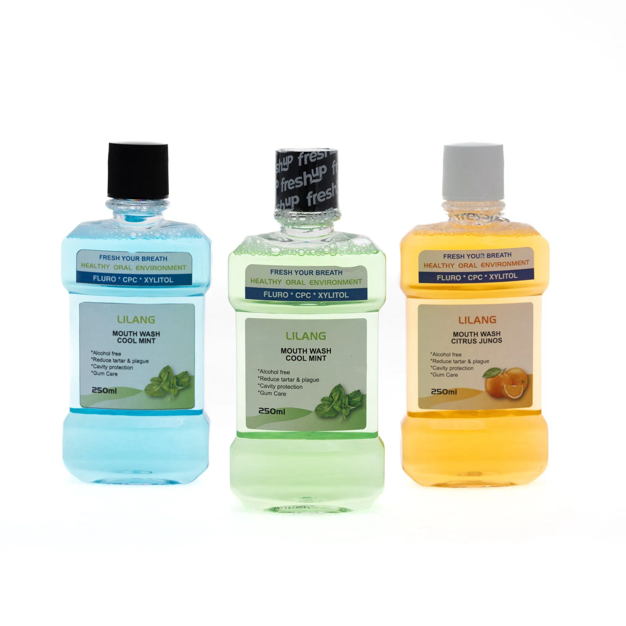 Antiseptic Mouthwash with Essential Oils Like Eucalyptus and Thymol to Kill Germs and Maintain Oral Hygiene, Alcohol-Free Formula.