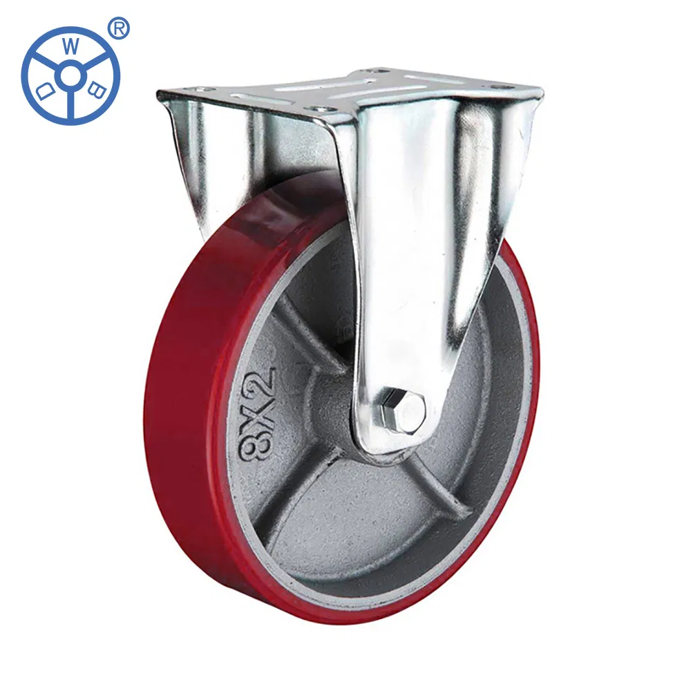 European Type High Load Polyurethane Iron Caster Single Wheel