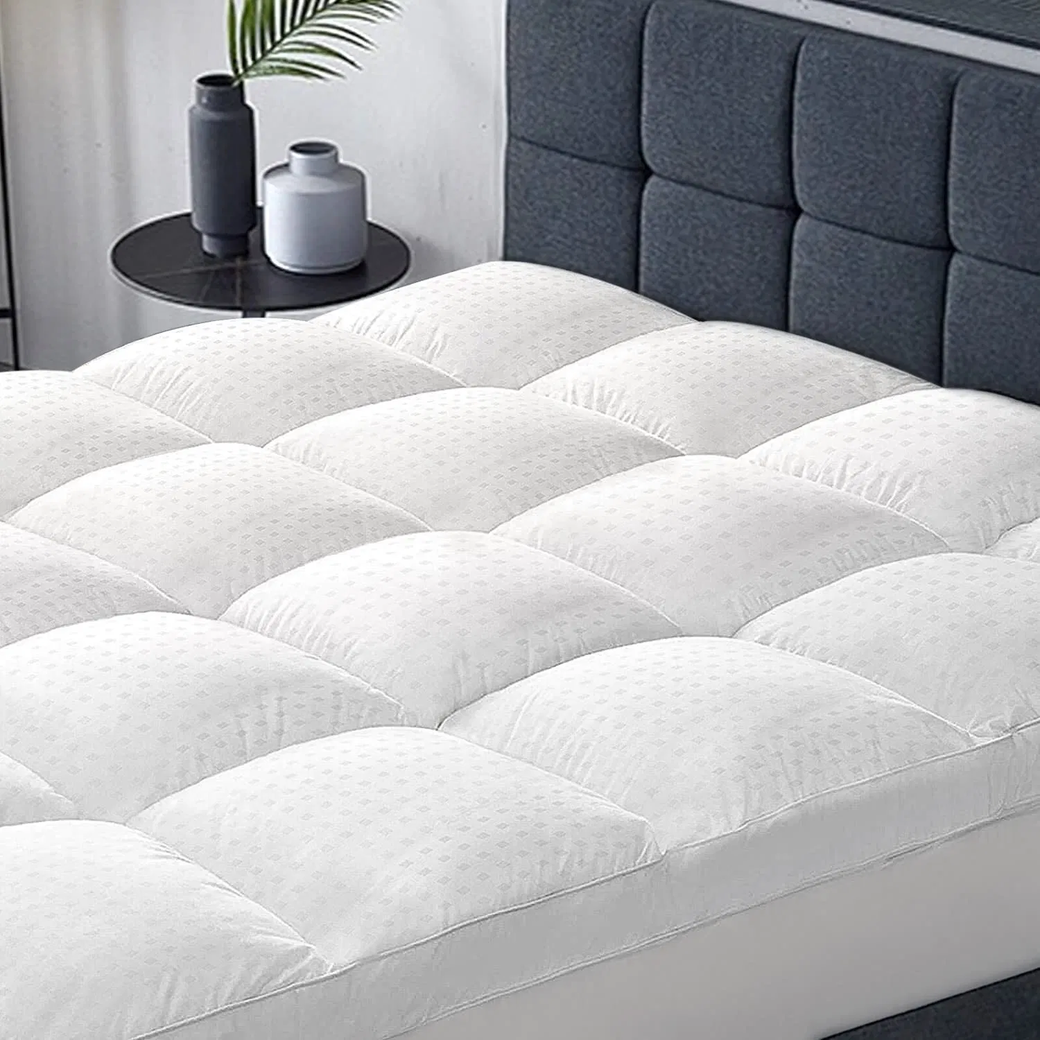 100% Cotton Fiber Waterproof Bed Mattress Bedspread Bed Cover Mattress Down Goose Duck Mattress Topper