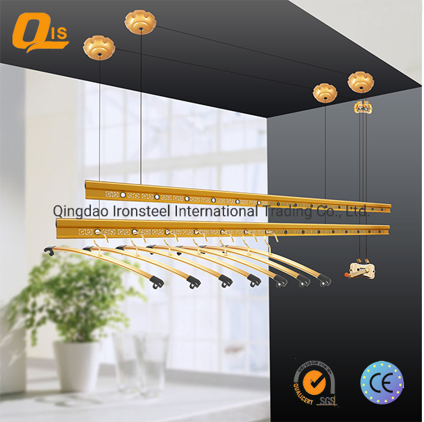 Hand Operated Aluminum Liftable Balcony Mounting Cloth Rack