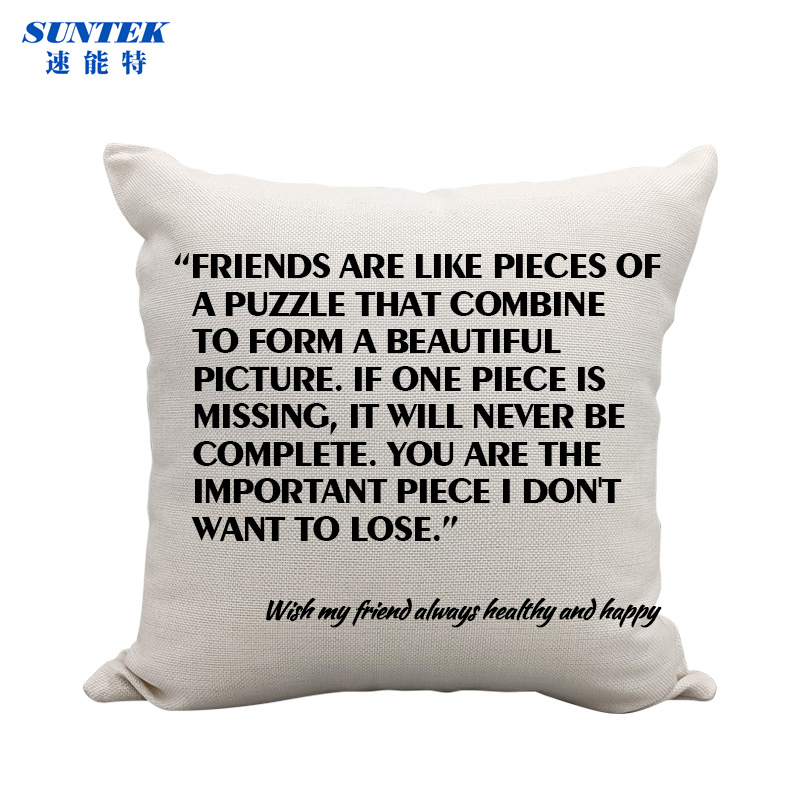 Printable Linen Pillow Case 16X16in, White Two-Side Design