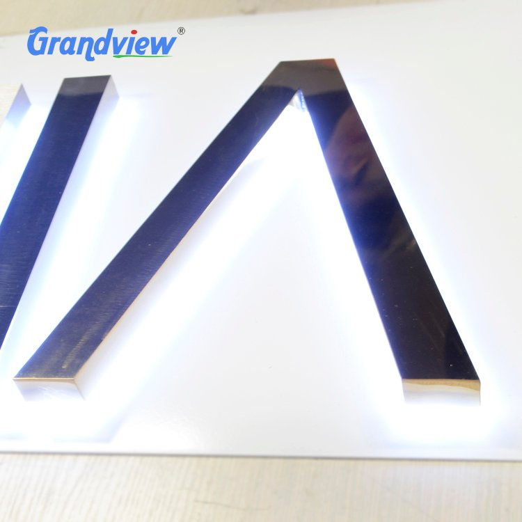 Stainless Steel Alphabet Logo Acrylic Backlit Letter Decorative Wall Mount LED Light up Illuminated House Numbers Sign