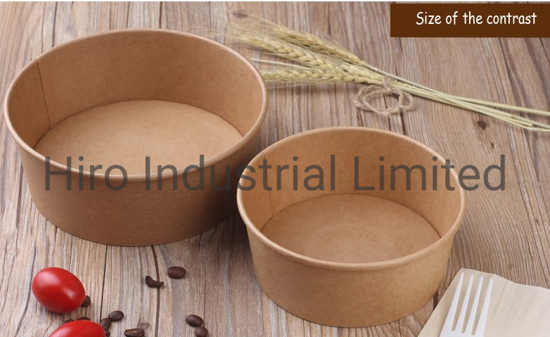Hot Selling Food Grade Disposable Kraft Paper Bowls with Lids for Salad Cold Food