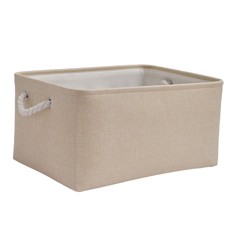 Wholesale Thick Cotton and Hemp Home Fabric Folding Laundry Basket