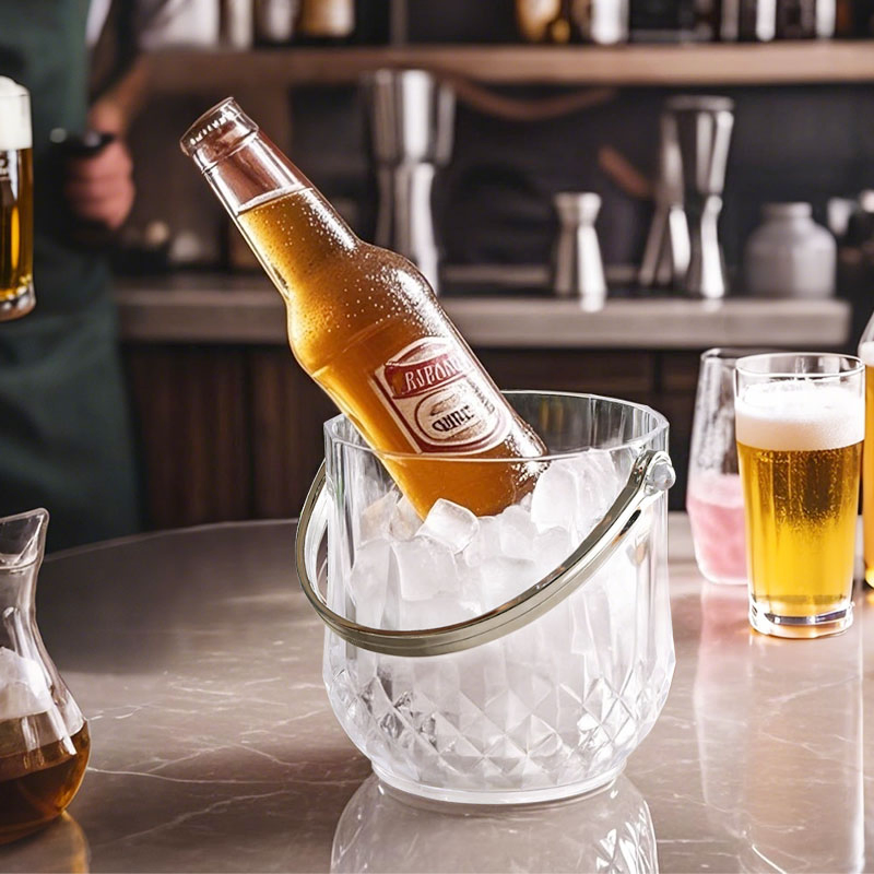 Portable Ice Bucket Beer Bucket Bar Accessories 1200ml Plastic Ice Buckets