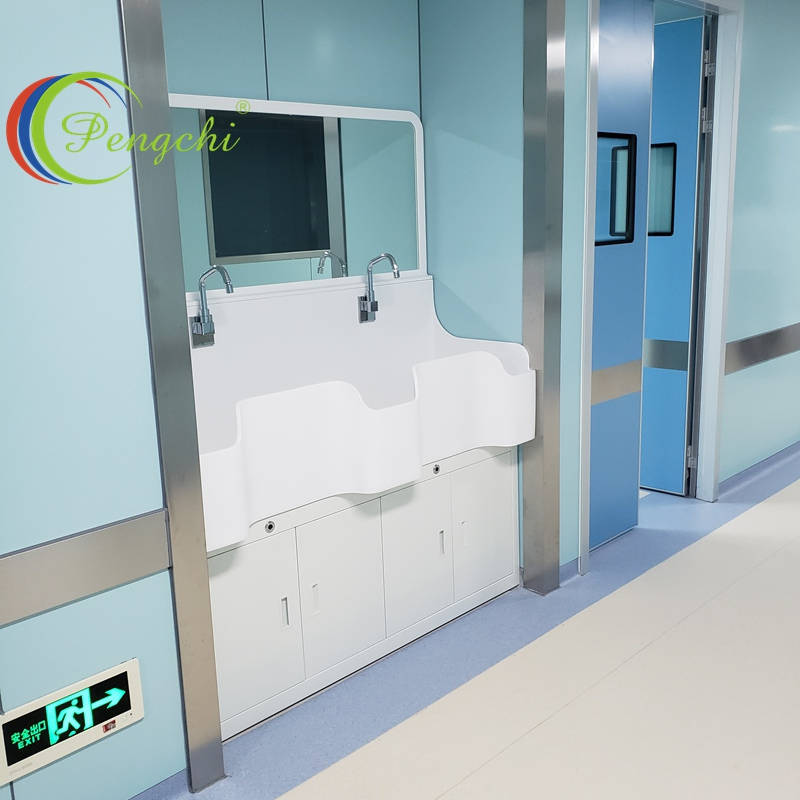 Knee/Foot Operated Operating Room Medical Handwashing Sink, Full Stainless Steel Infection Prevention
